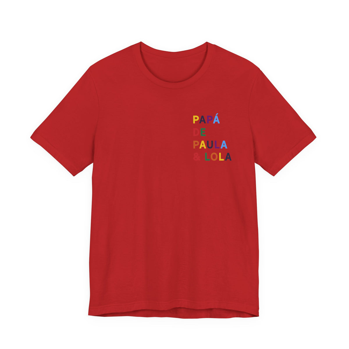 Camiseta Papá de con nombre multicolor