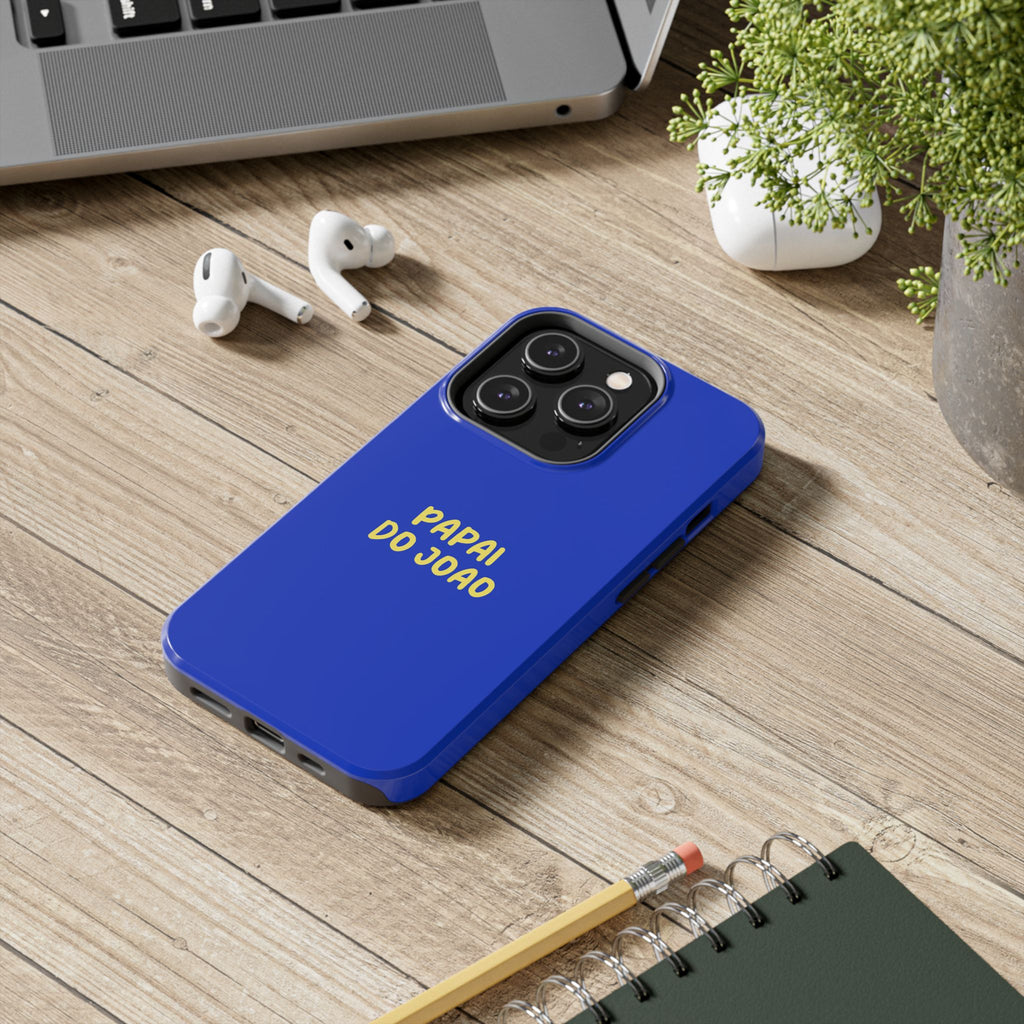 Capinha Azul com Texto Personalizado