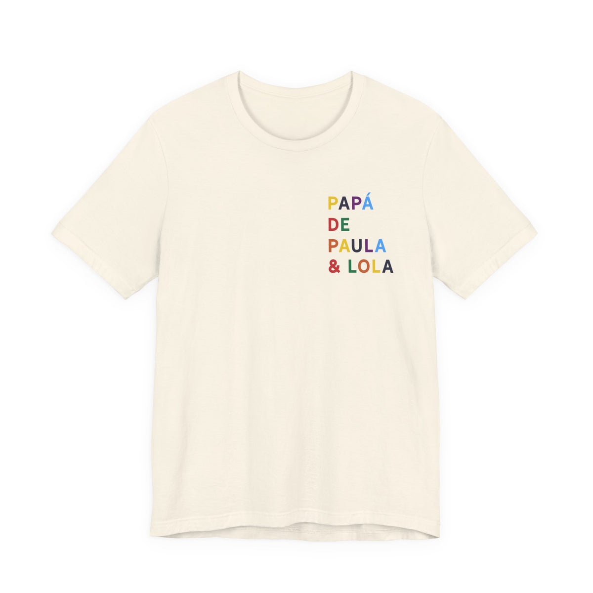 Camiseta Papá de con nombre multicolor