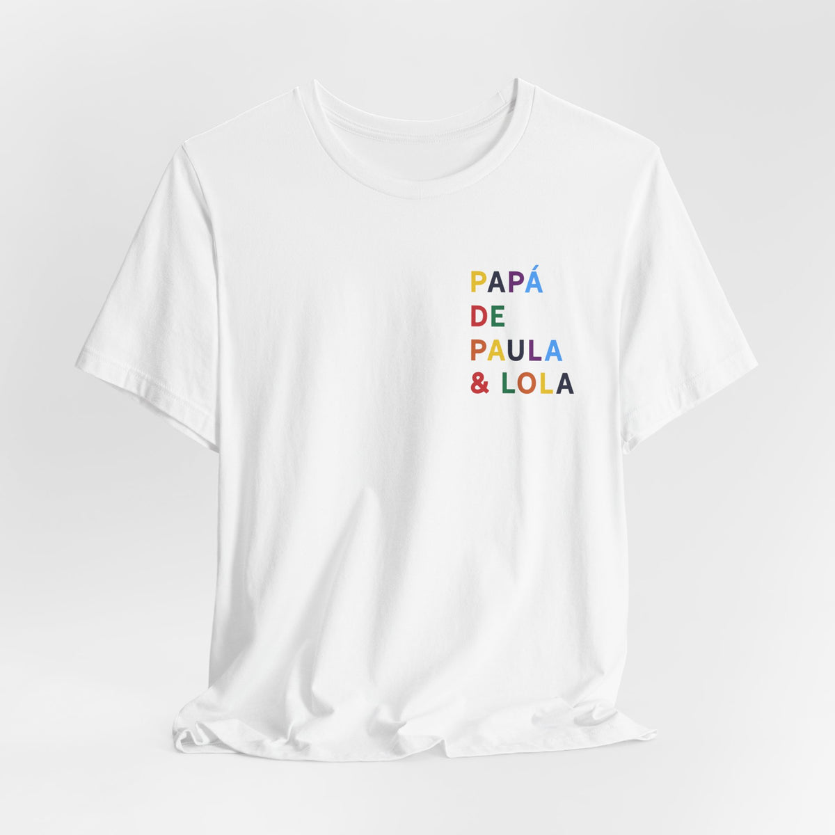 Camiseta Papá de con nombre multicolor