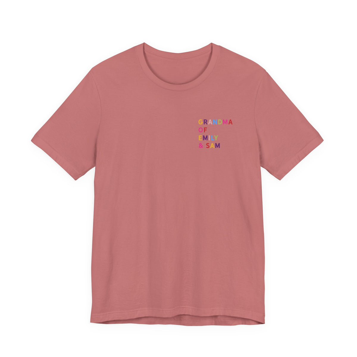 Grandma Shirt with Multicolored Grandchildren's Names
