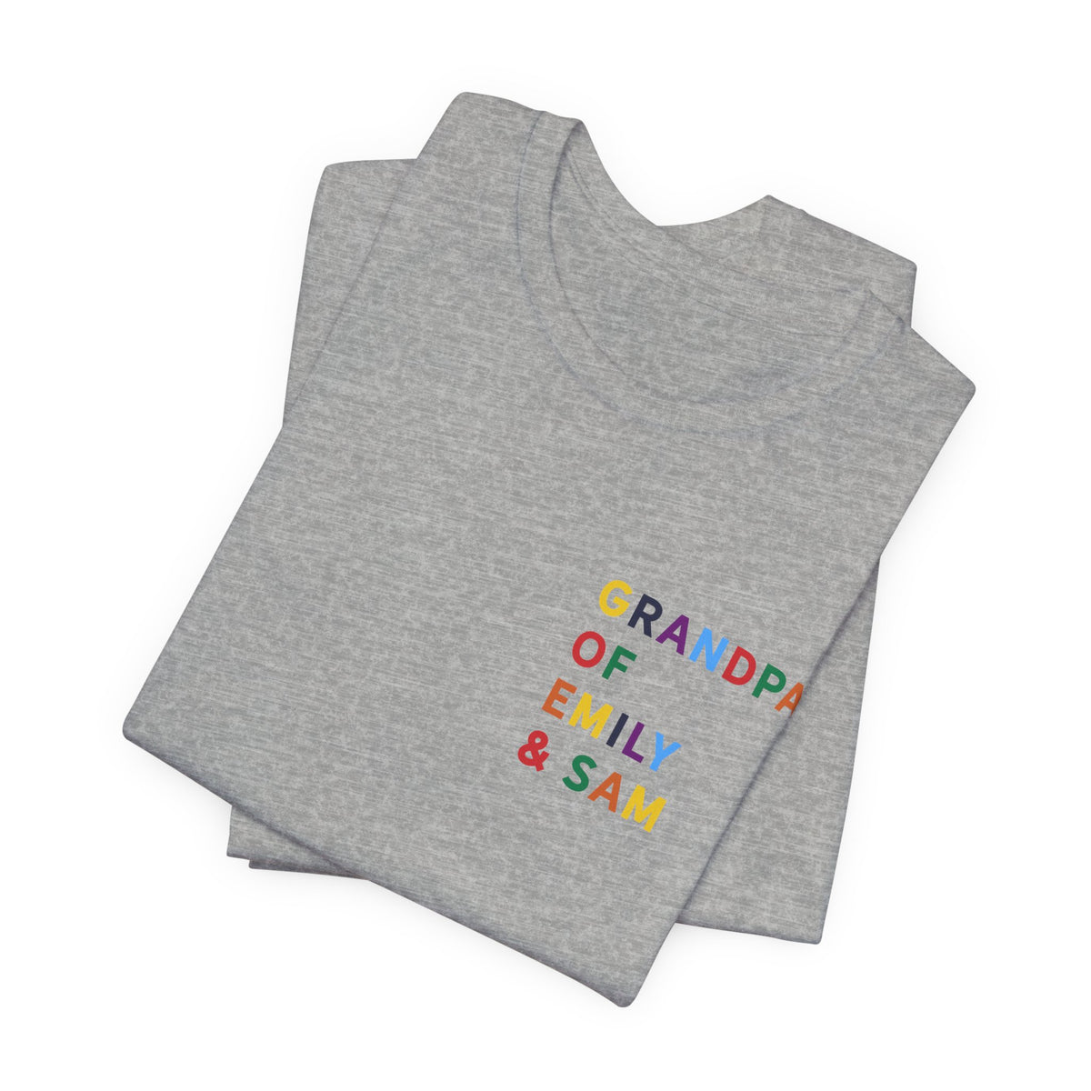 Grandpa Shirt with Multicolored Grandchildren's Names