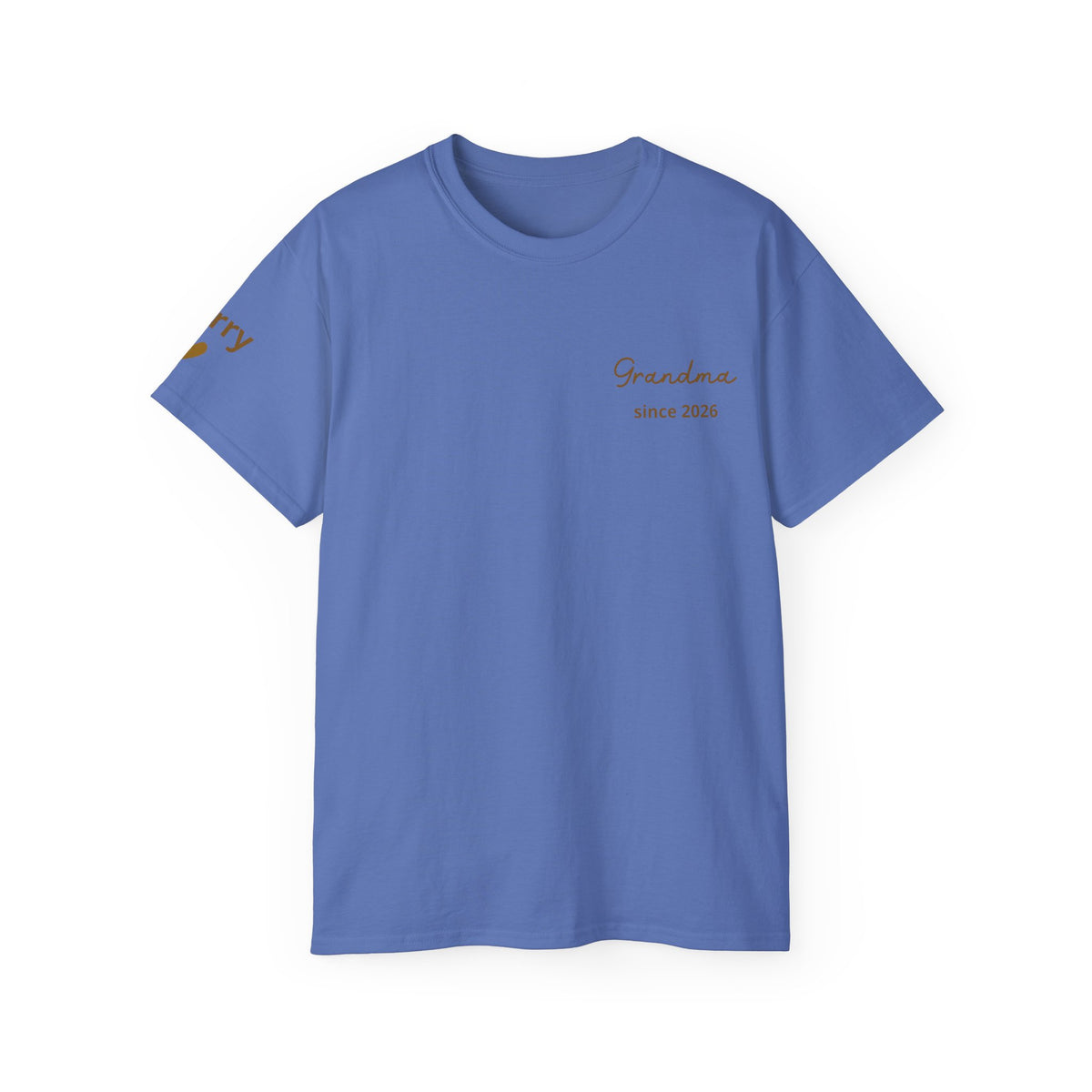 T-Shirt Grandma Since Date on Heart and Grandchildren’s First Names on Sleeve