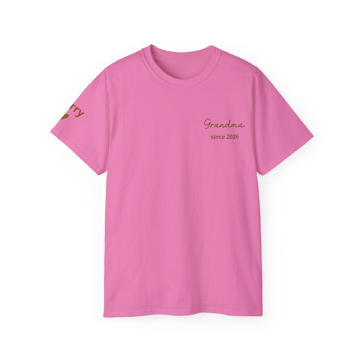 T-Shirt Grandma Since Date on Heart and Grandchildren’s First Names on Sleeve