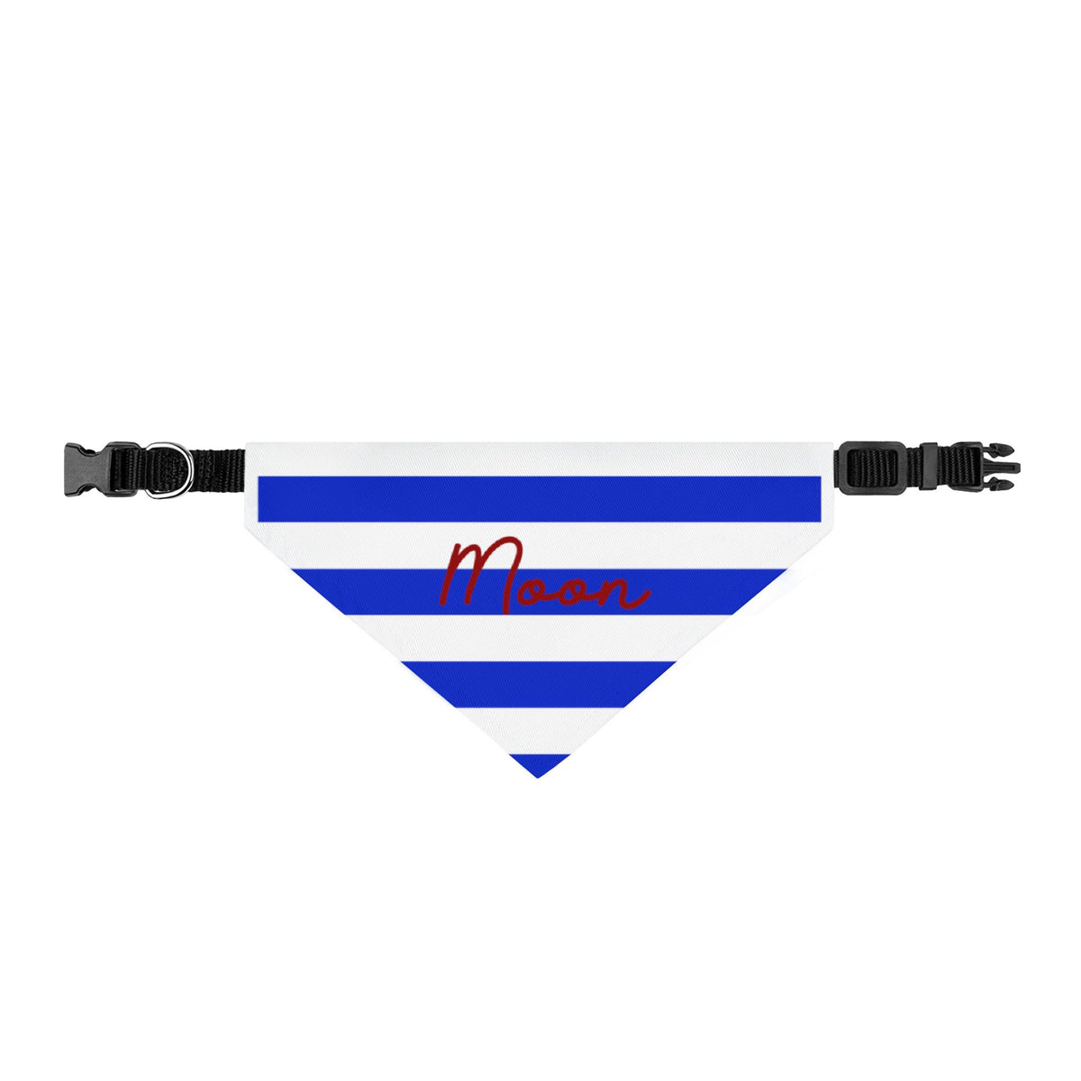 Blue Striped Pet Bandana with Custom Text