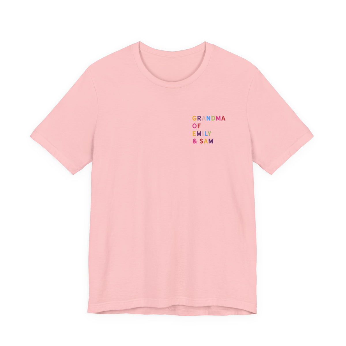 Grandma Shirt with Multicolored Grandchildren's Names