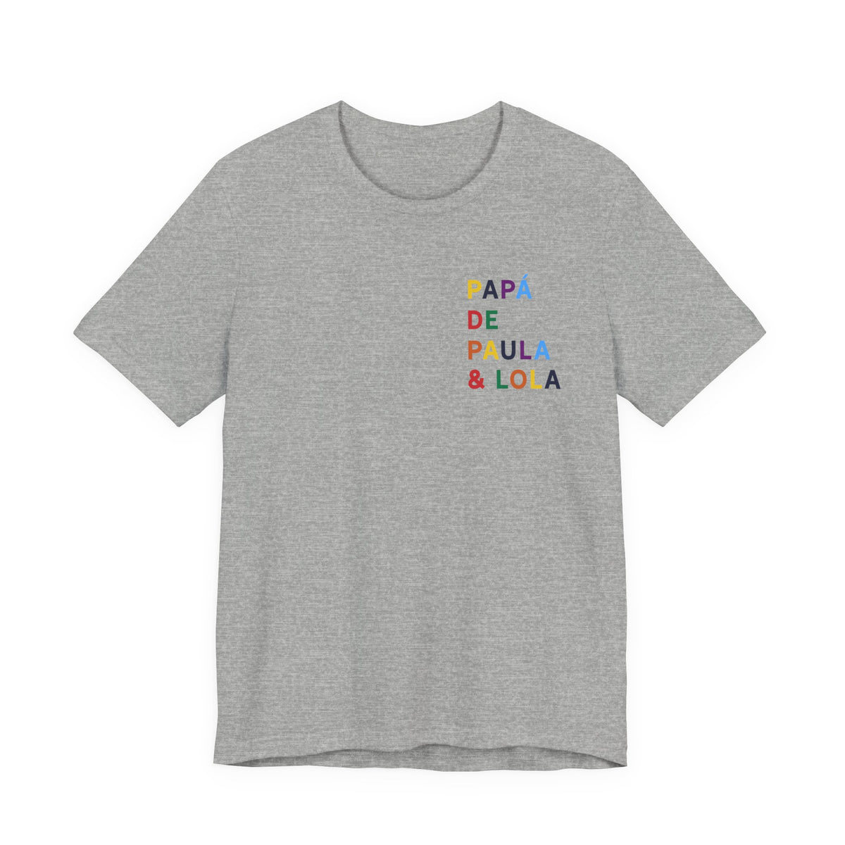 Camiseta Papá de con nombre multicolor