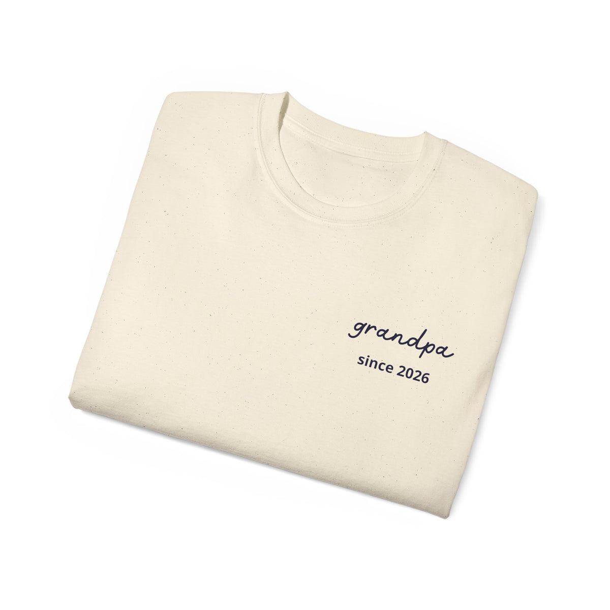 T-shirt Grandpa since date pinted on heart and first names on sleeve