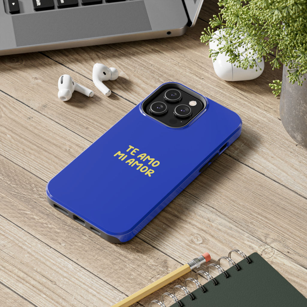 Funda para Teléfono Azul con Texto Personalizado