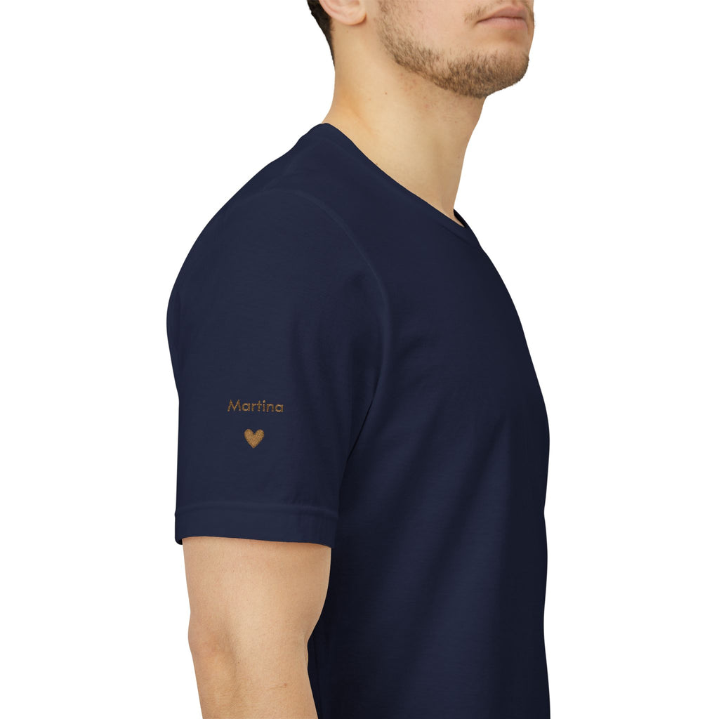 Camiseta Papá Personalizada Bordada con Fecha y Nombres
