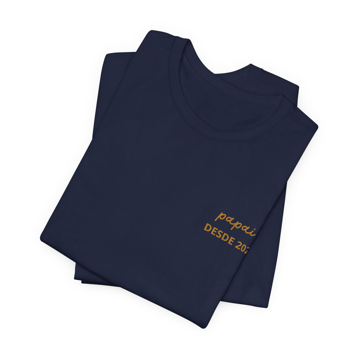 Camiseta Papai com Data Estampada no Peito e Nomes na Manga