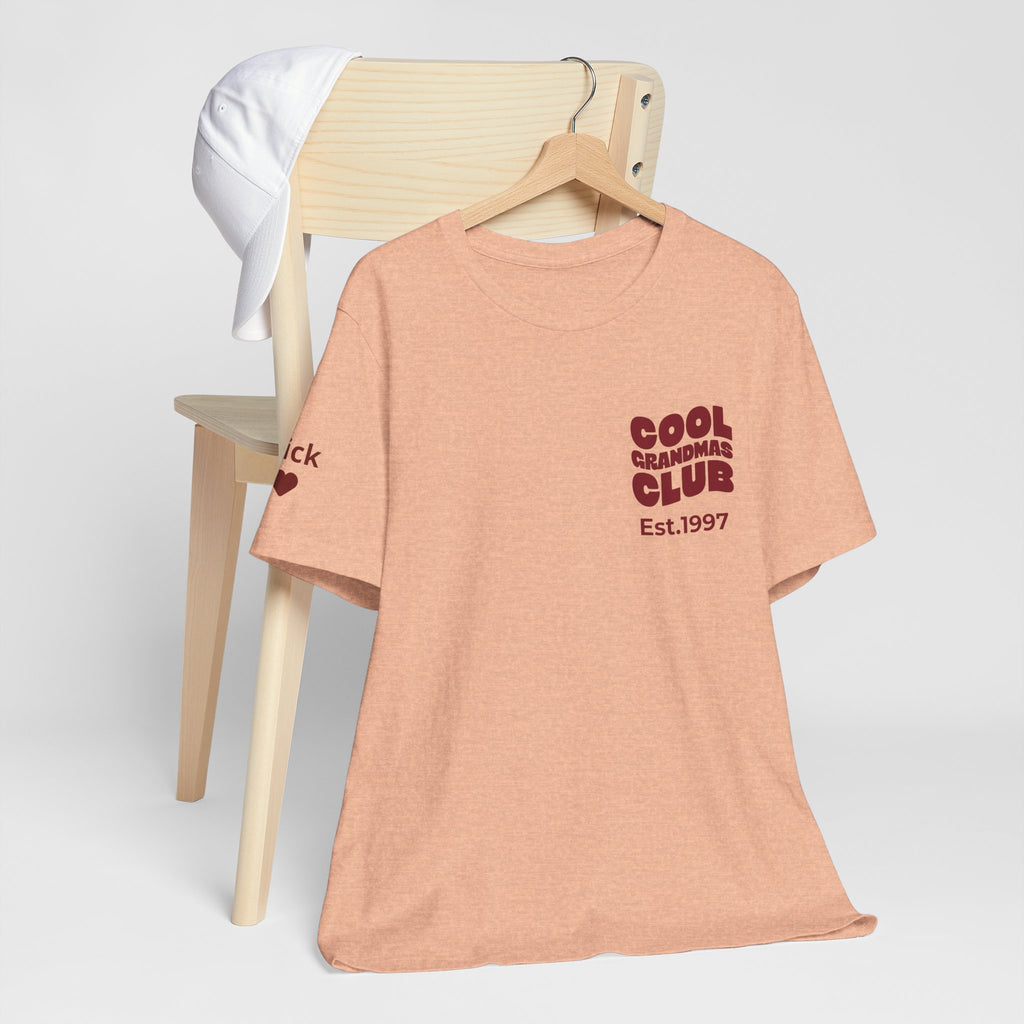 T-Shirt Cool Grandmas Club and Grandchildren's Names on Sleeve