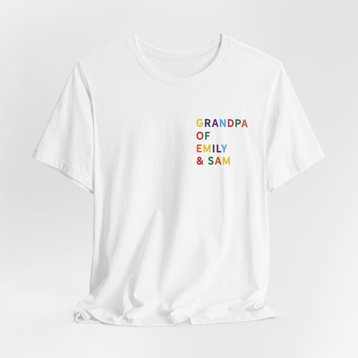 Grandpa Shirt with Multicolored Grandchildren's Names