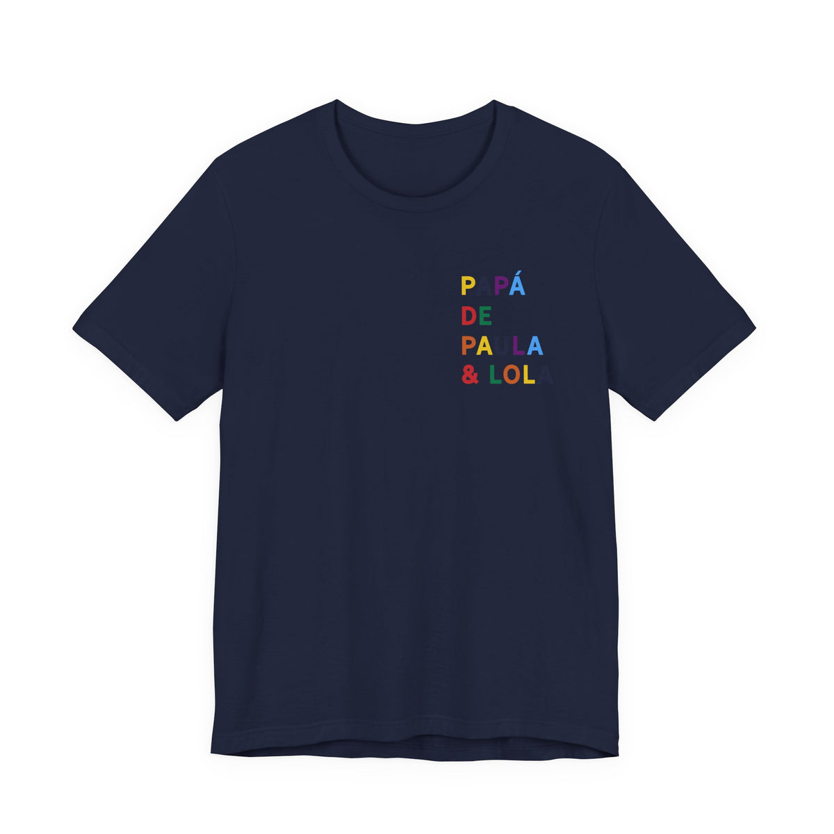 Camiseta Papá de con nombre multicolor