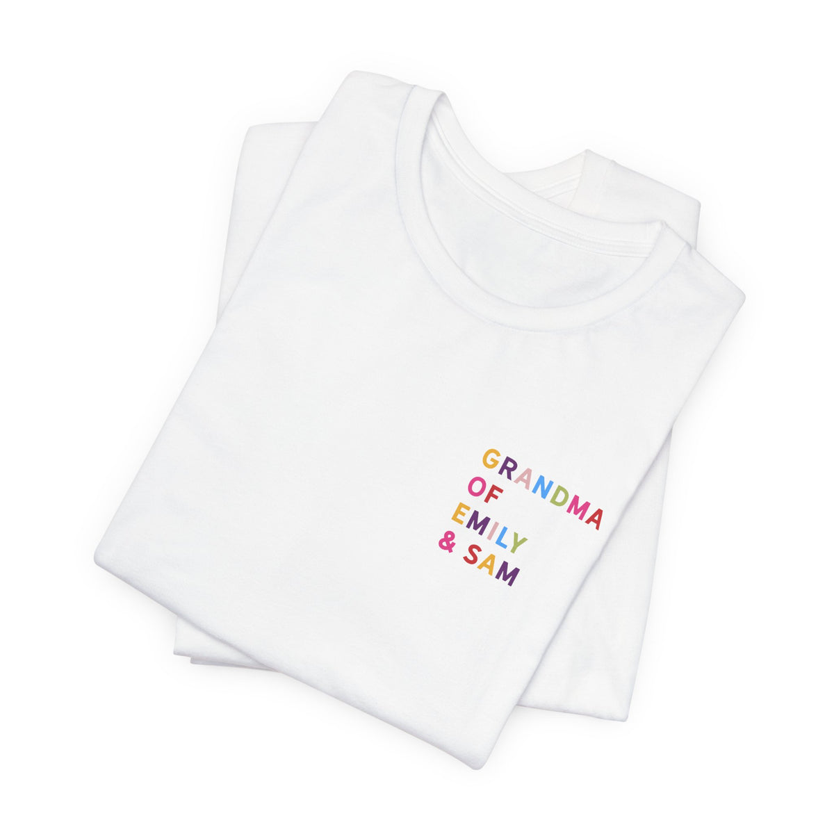 Grandma Shirt with Multicolored Grandchildren's Names