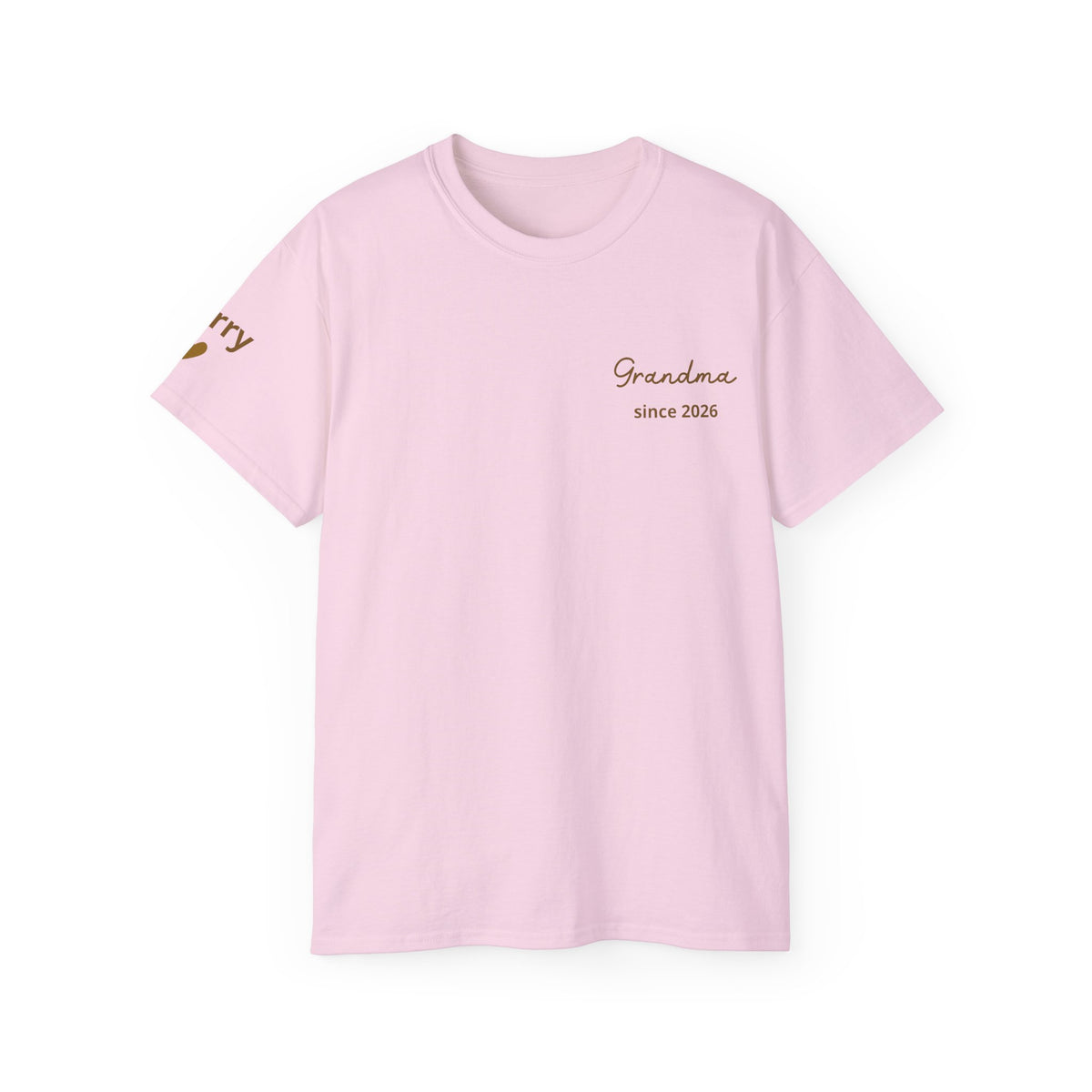T-Shirt Grandma Since Date on Heart and Grandchildren’s First Names on Sleeve