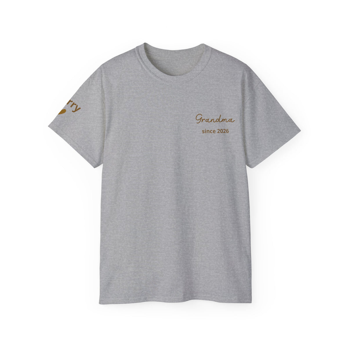 T-Shirt Grandma Since Date on Heart and Grandchildren’s First Names on Sleeve