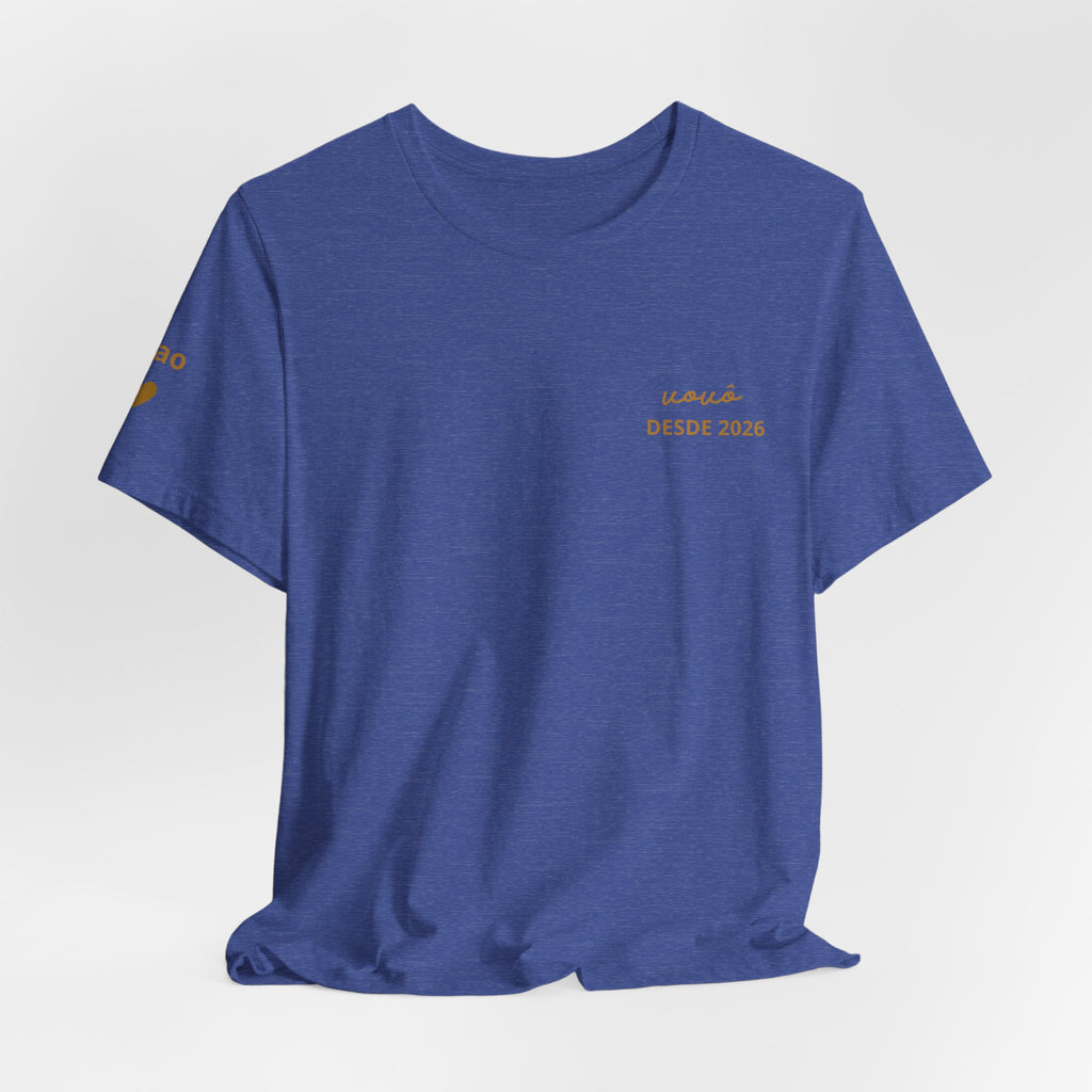 Camiseta Vovô com Data Estampada no Peito e Nomes na Manga