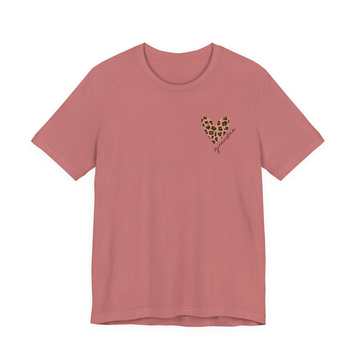 Leopard Heart Grandma T-Shirt Personalized