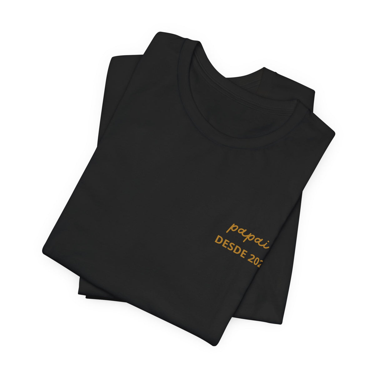Camiseta Papai com Data Estampada no Peito e Nomes na Manga