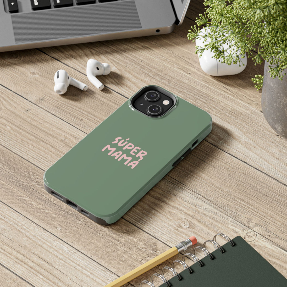 Funda para Teléfono Verde con Texto Personalizado