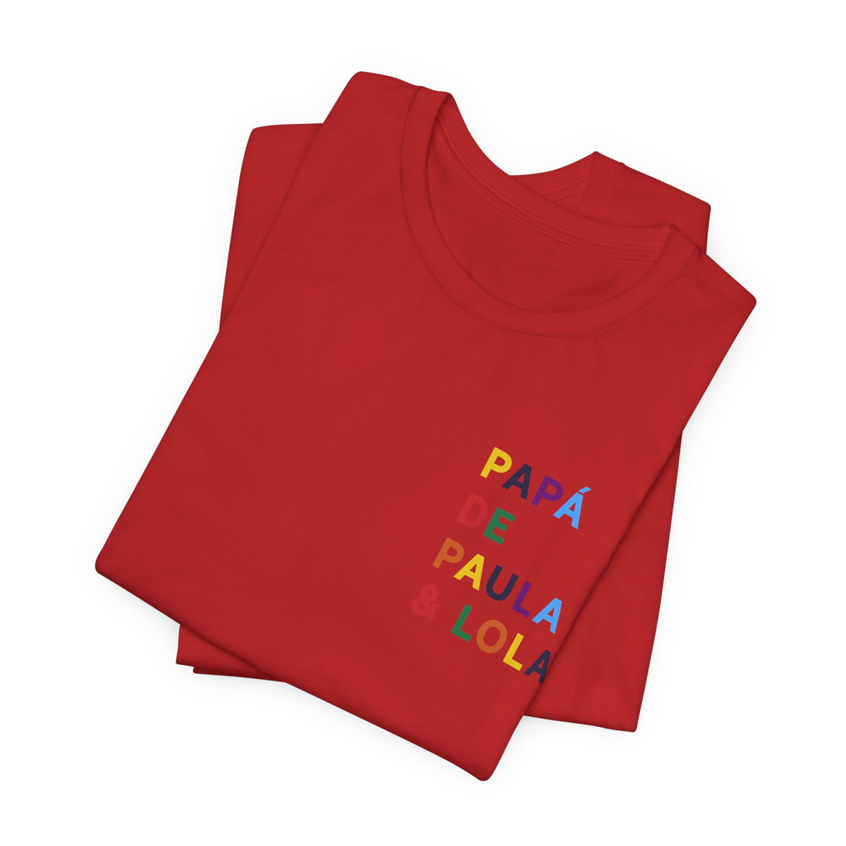 Camiseta Papá de con nombre multicolor