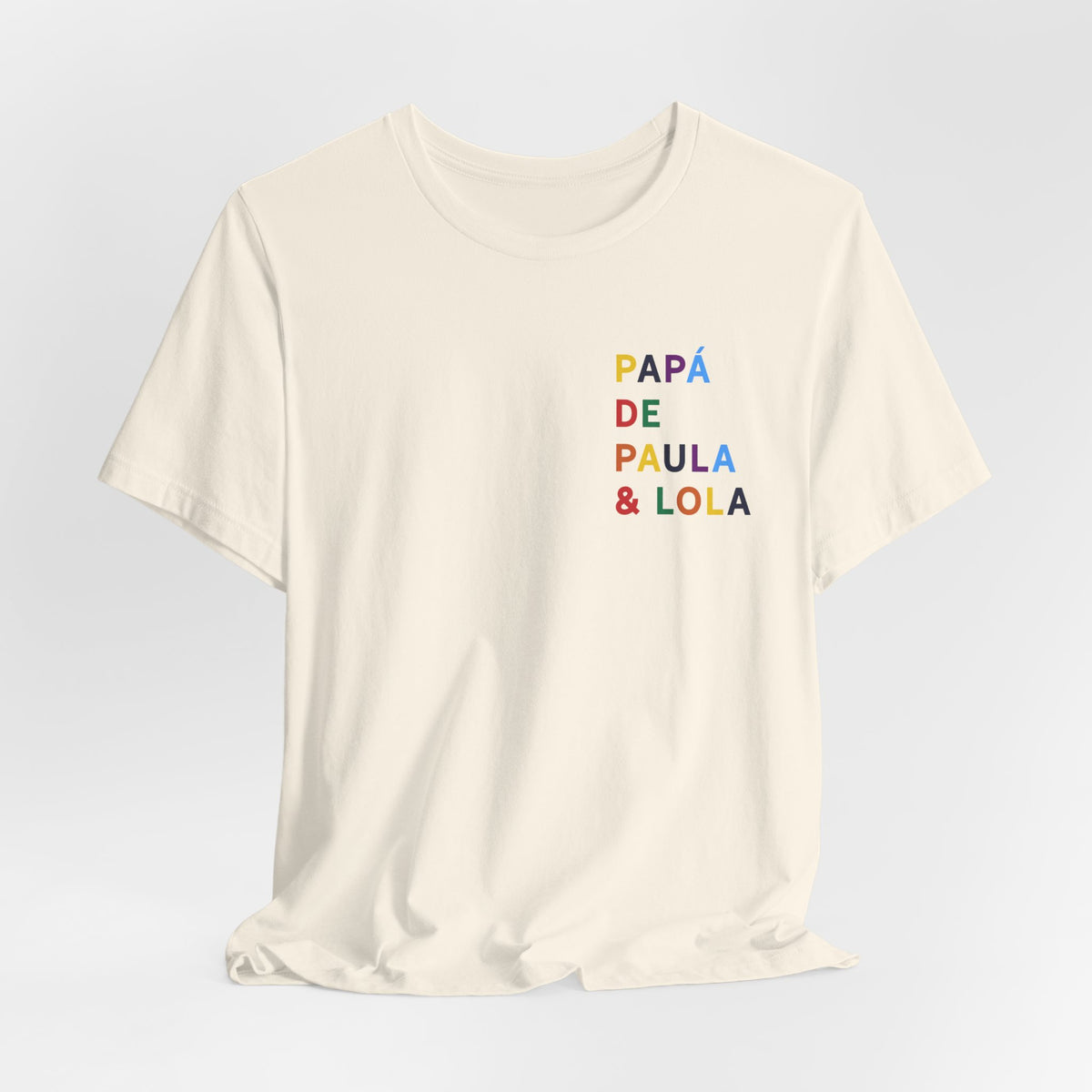 Camiseta Papá de con nombre multicolor