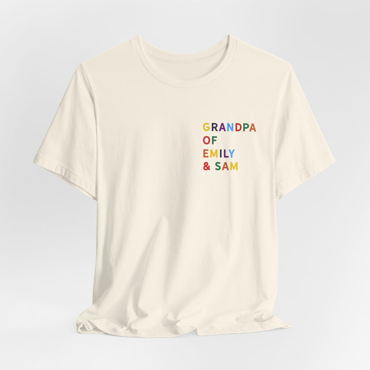 Grandpa Shirt with Multicolored Grandchildren's Names