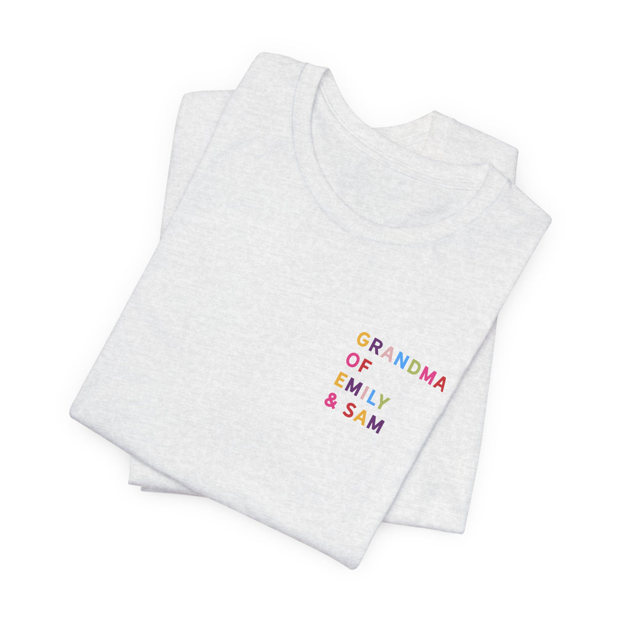 Grandma Shirt with Multicolored Grandchildren's Names