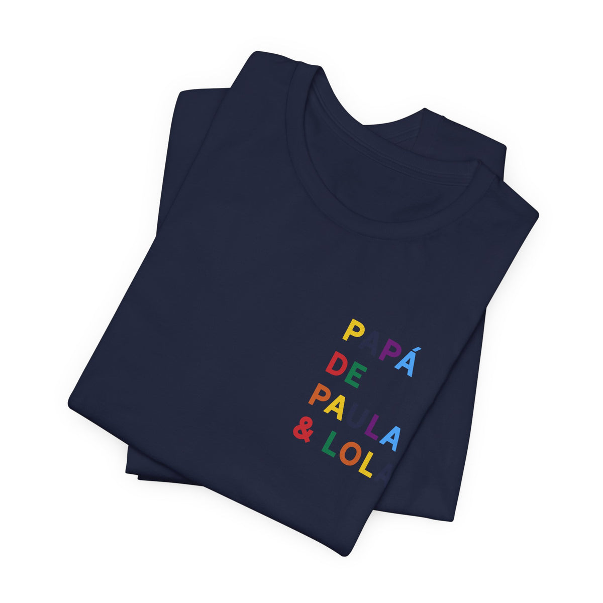 Camiseta Papá de con nombre multicolor