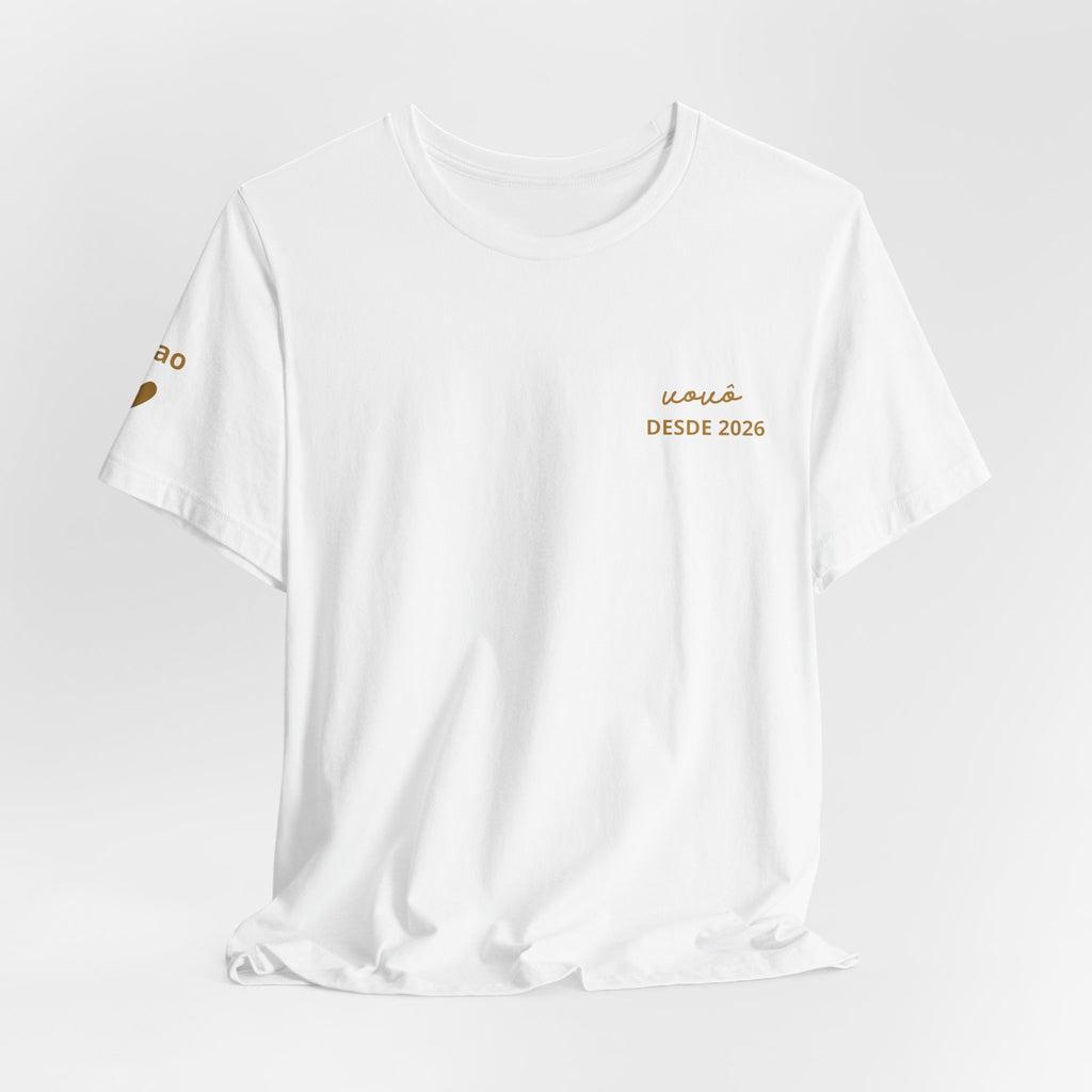 Camiseta Vovô com Data Estampada no Peito e Nomes na Manga