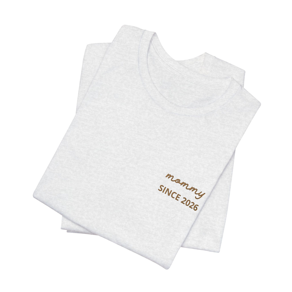 Tshirt Personalized Mom Est Embroidered Heart & Sleeve Tee