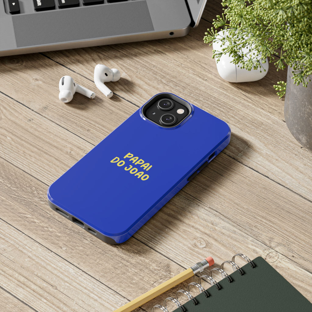 Capinha Azul com Texto Personalizado