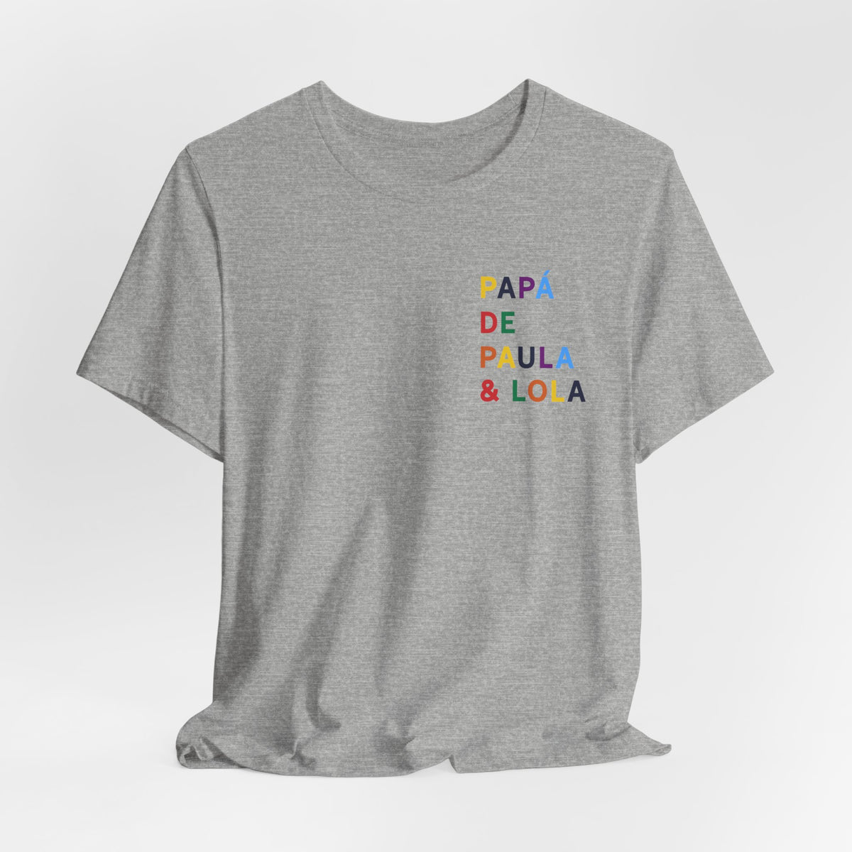 Camiseta Papá de con nombre multicolor