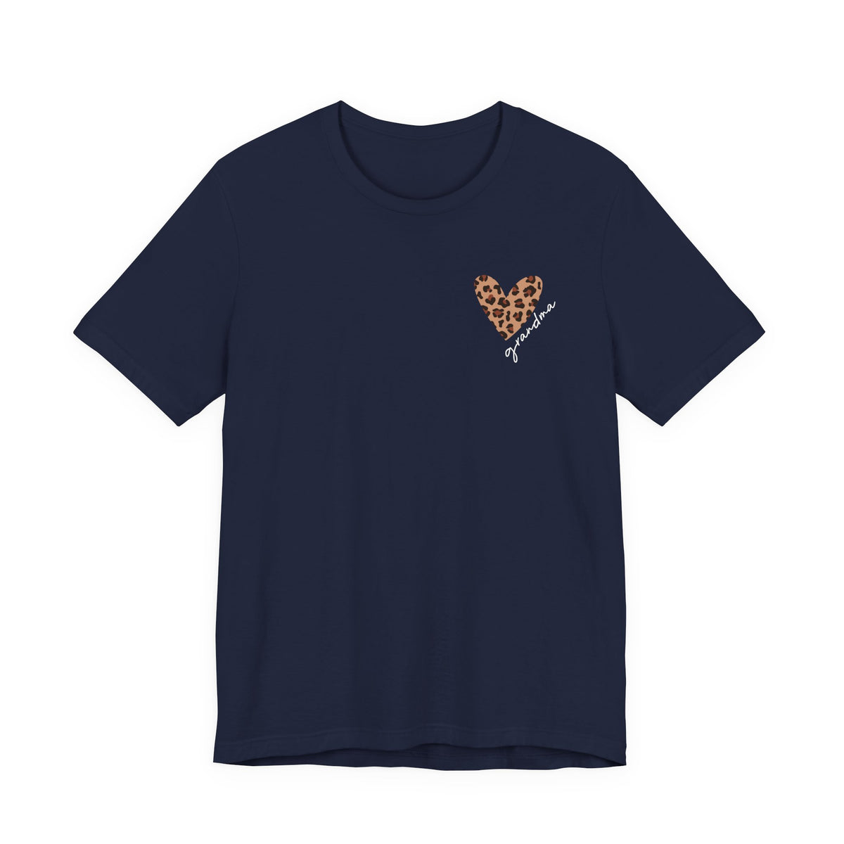 Leopard Heart Grandma T-Shirt Personalized