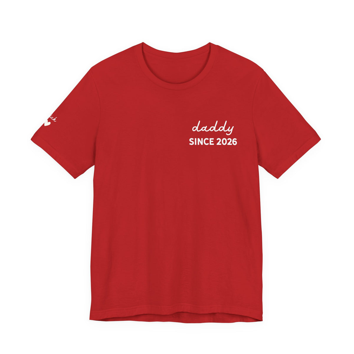 T-Shirt Dad Since Date on Heart and First Names on Sleeve