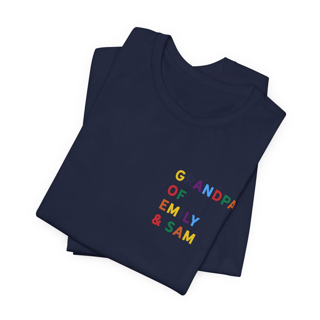 Grandpa Shirt with Multicolored Grandchildren's Names