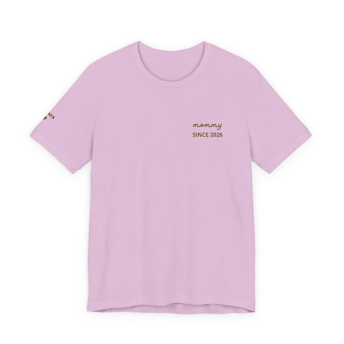 Tshirt Personalized Mom Est Embroidered Heart & Sleeve Tee