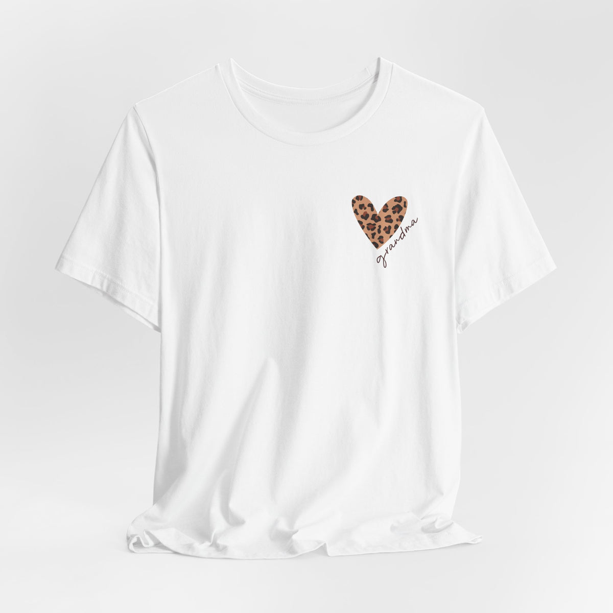 Leopard Heart Grandma T-Shirt Personalized