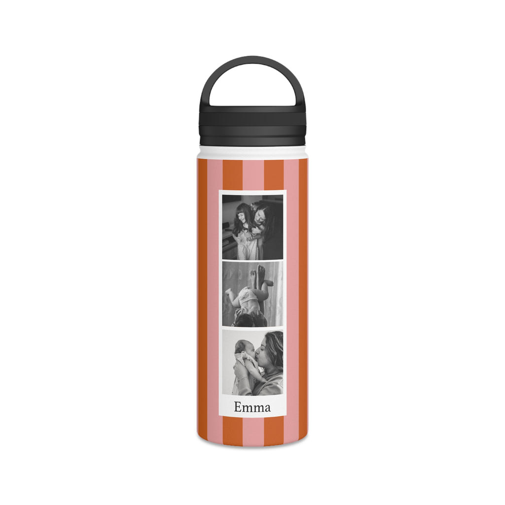 Garrafa de Água Listrada com Foto Personalizada