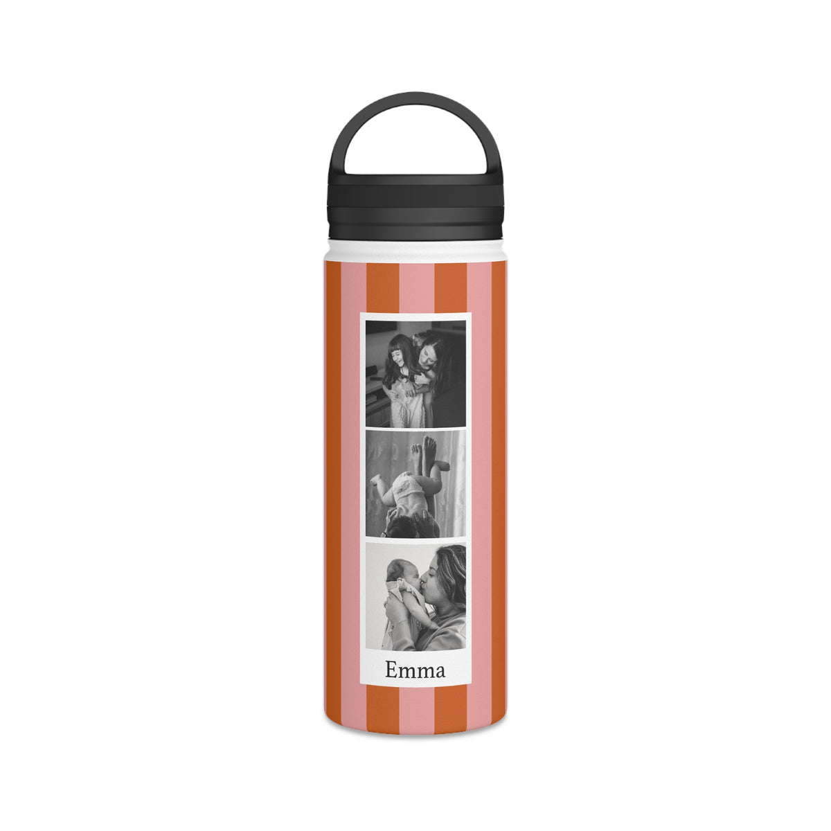 Garrafa de Água Listrada com Foto Personalizada
