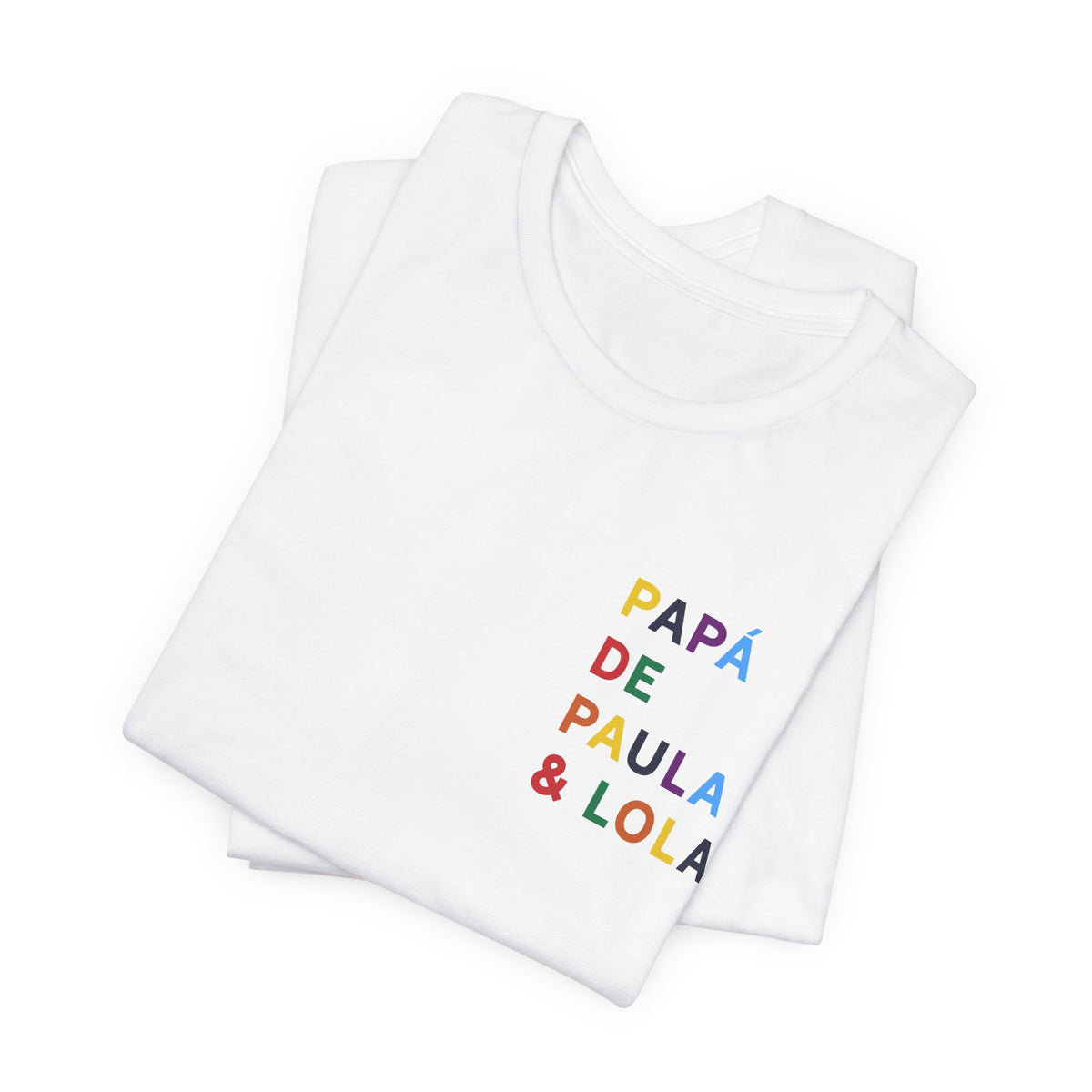 Camiseta Papá de con nombre multicolor