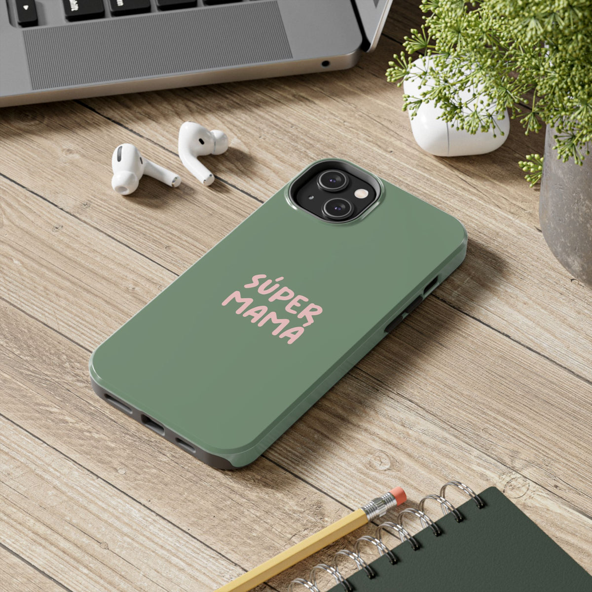 Funda para Teléfono Verde con Texto Personalizado