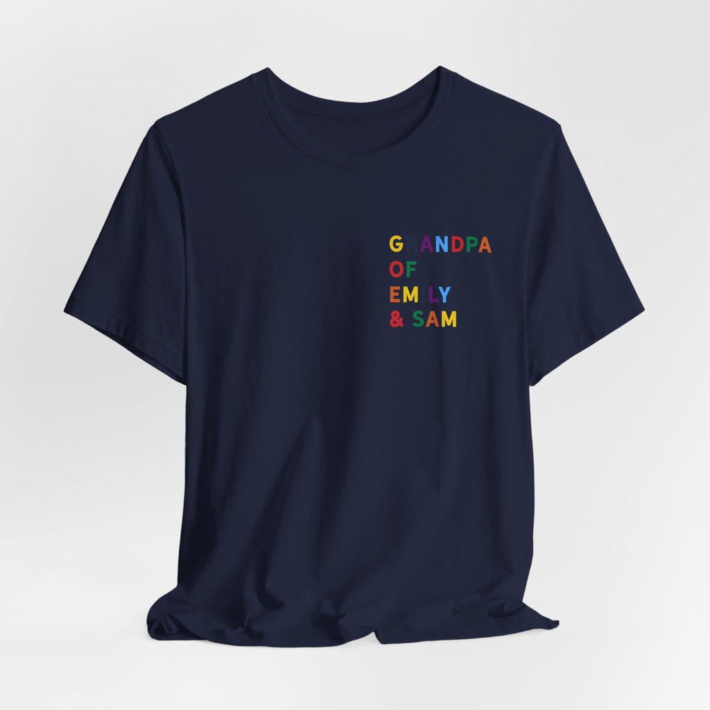 Grandpa Shirt with Multicolored Grandchildren's Names