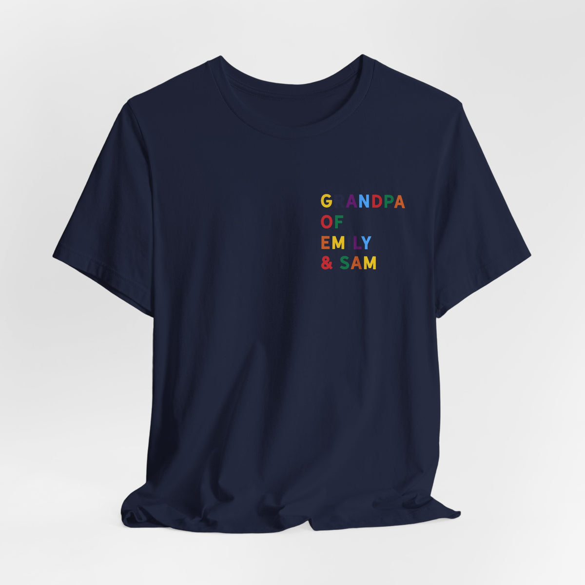 Grandpa Shirt with Multicolored Grandchildren's Names