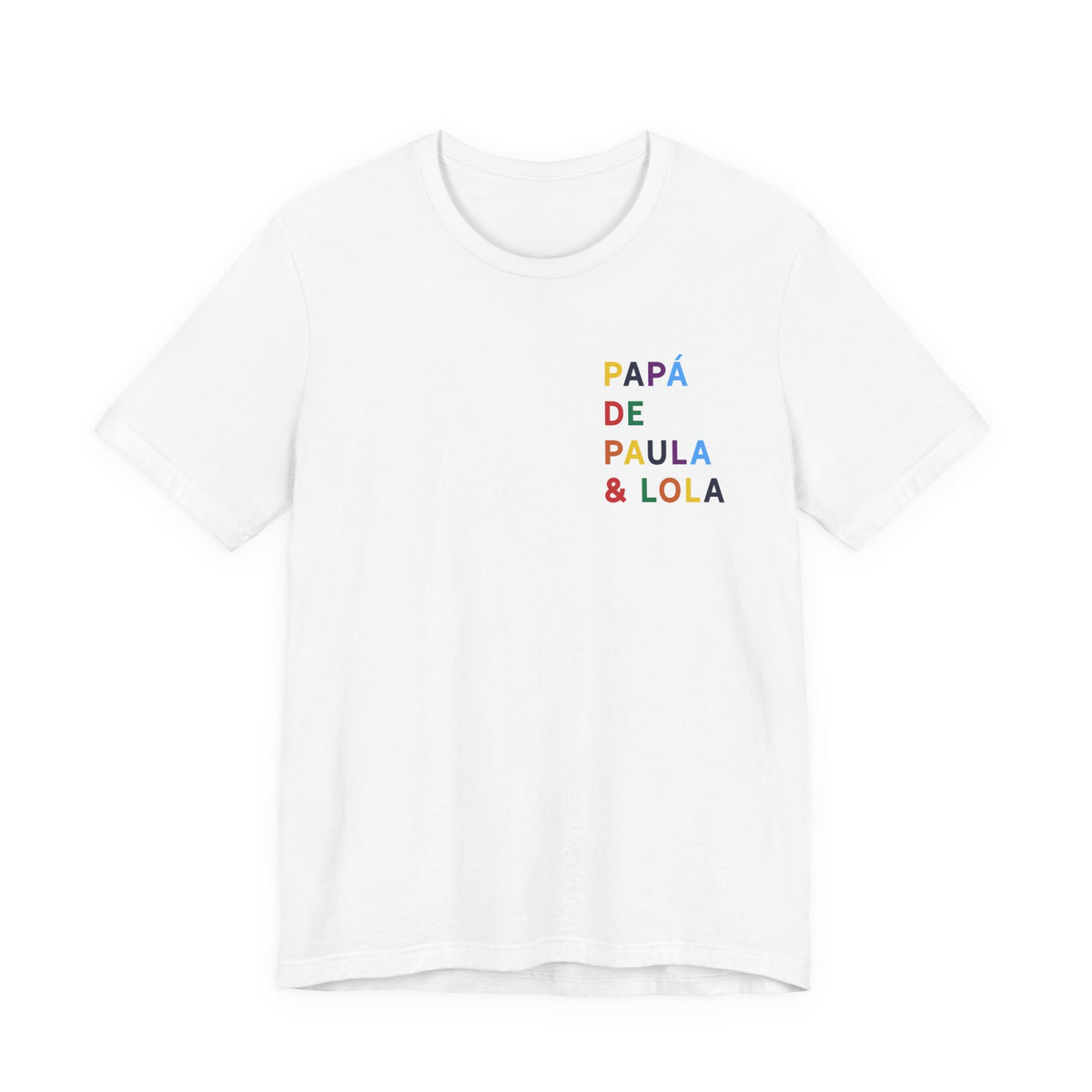 Camiseta Papá de con nombre multicolor
