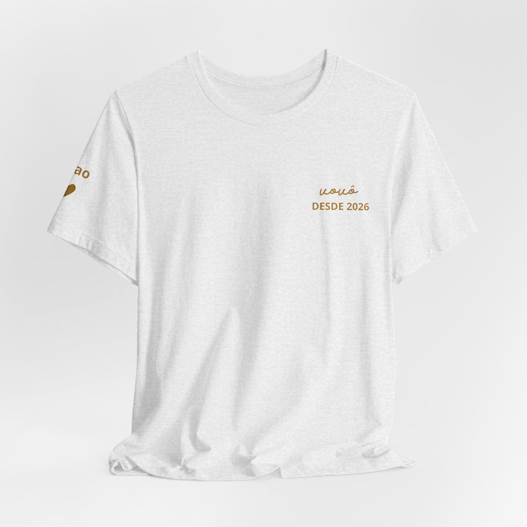 Camiseta Vovô com Data Estampada no Peito e Nomes na Manga