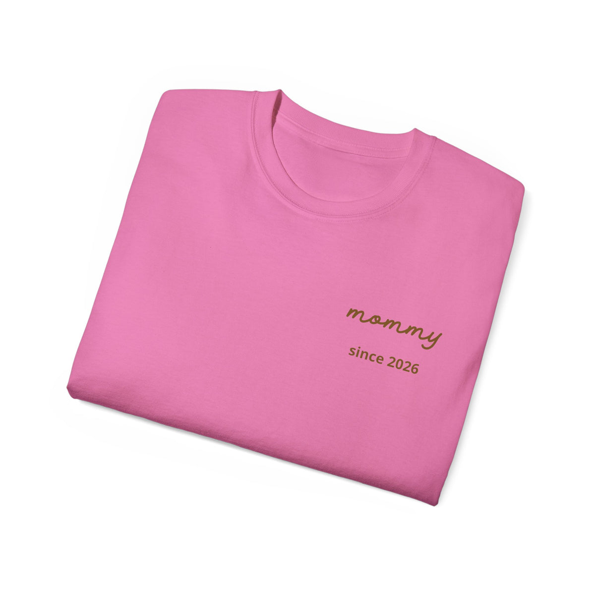 T-shirt Mom since date on heart and first names on sleeve