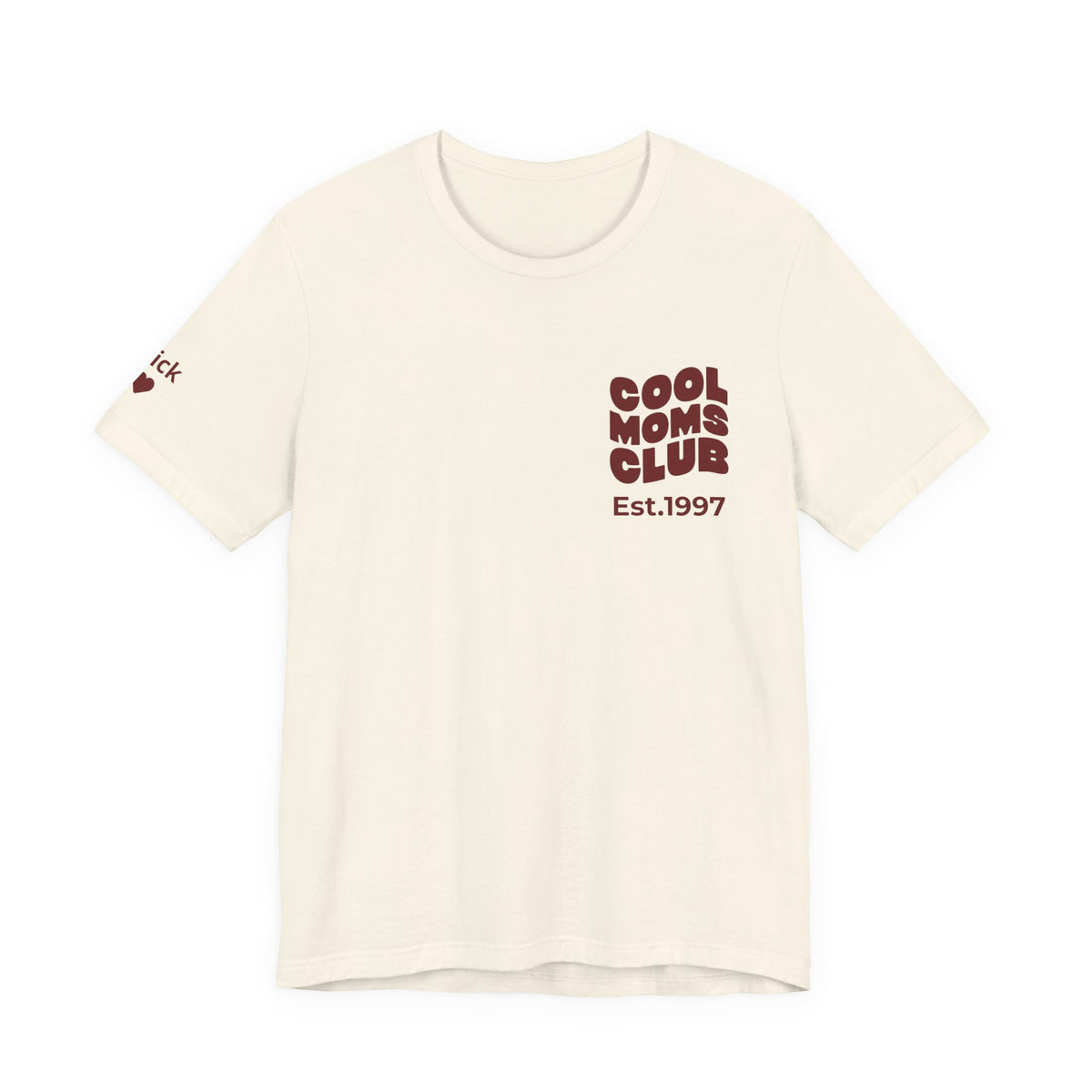 T-Shirt Cool moms club and first names on sleeve
