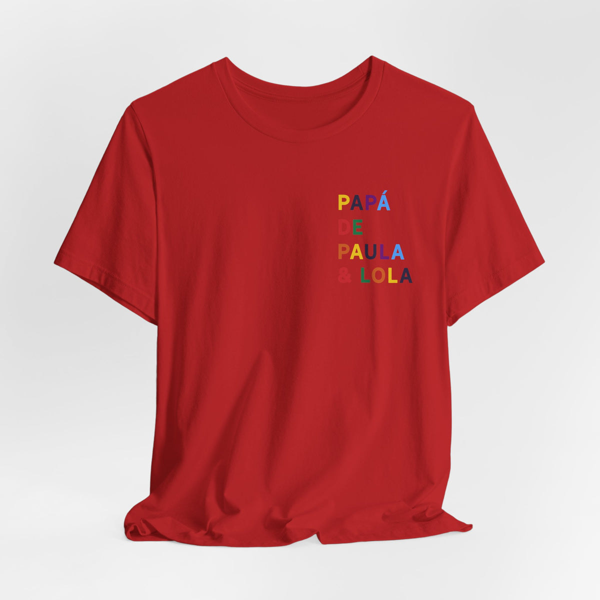 Camiseta Papá de con nombre multicolor